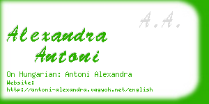 alexandra antoni business card